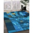 thumbnail image 3 of Ahgly Company Machine Washable Indoor Rectangle Transitional Deep Sky Blue Area Rugs, 2' x 5', 3 of 7
