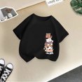 thumbnail image 4 of T-shirt d'Été à Manches Courtes et Col Rond Imprimé Mode Mignon pour Filles Juniors Petites Filles Crop Top 4t, 4 of 4