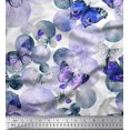 thumbnail image 1 of Soimoi Polyester Crepe Fabric Dot & Butterfly Print Fabric by Yard 52 Inch Wide, 1 of 3
