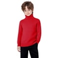 thumbnail image 3 of Girls Turtleneck Sweater Pullovers Kids Toddler Ribbed Knit Cotton Sweaters Jumpers Basic Plain Long Sleeve Tops Red, 3 Y, 3 of 7