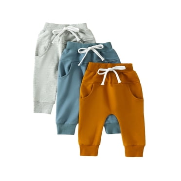 Gupgi 10 Pack Toddler Baby Boys Sweatpants 6M 12M 18M 24M 4T Infant Casual Pants Kids Solid Color Active Joggers Pants
