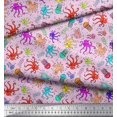 thumbnail image 2 of Soimoi Polyester Crepe Fabric Dot,Octopus & Jellyfish Ocean Decor Fabric Printed Yard 52 Inch Wide, 2 of 3