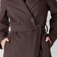 thumbnail image 4 of Devoted hooded long sleeve A-line jacket with a belt, 4 of 5