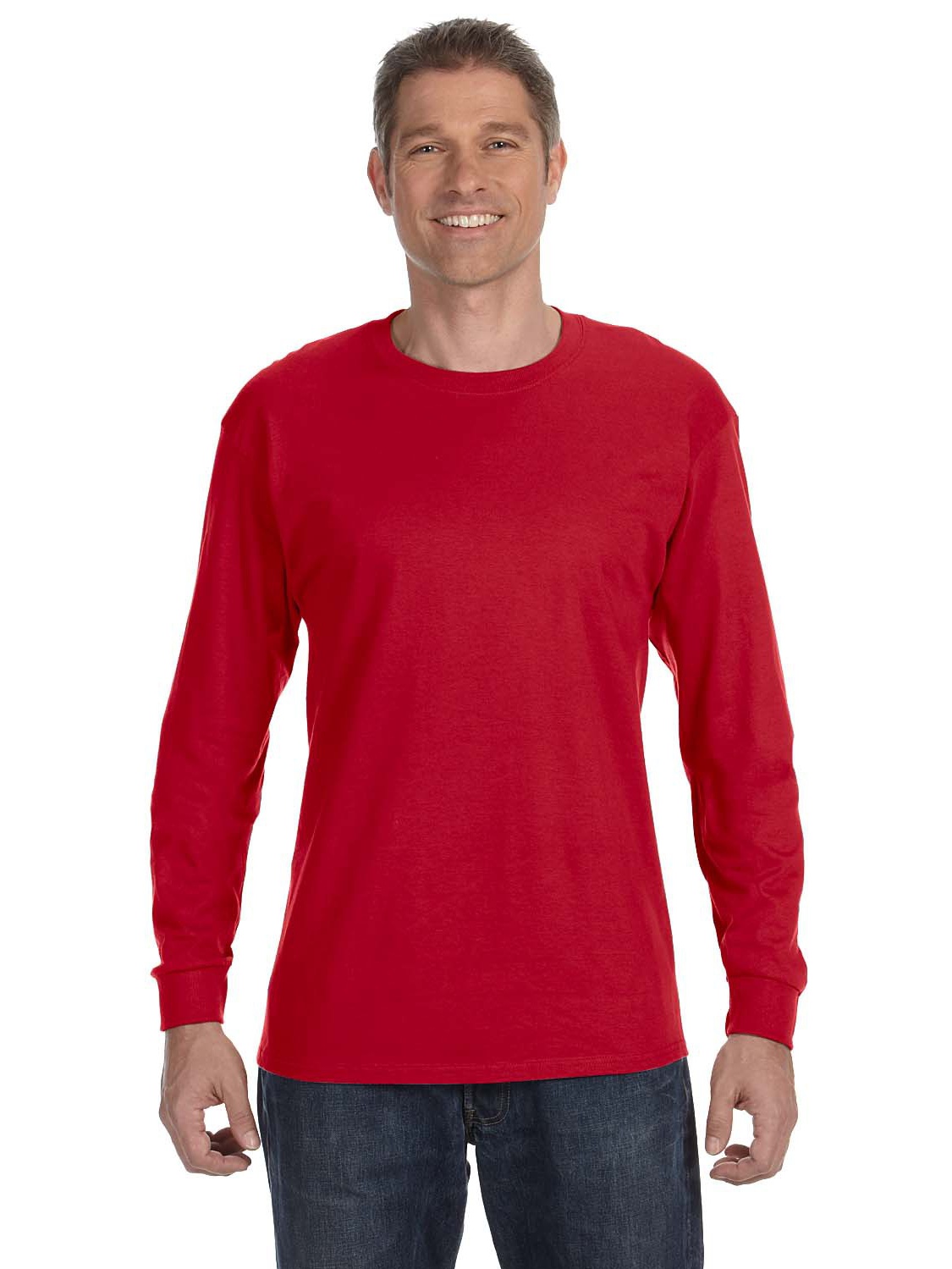 Gildan T-Shirt Homme à Manches Longues en Coton Lourd 5.3 oz. Rouge Large