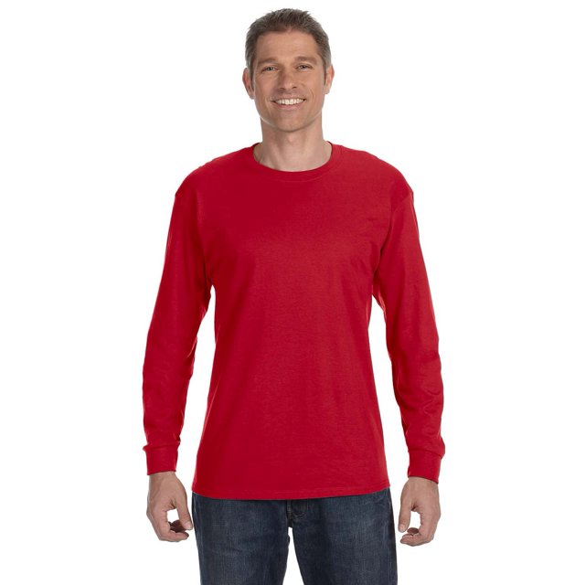Gildan T-Shirt Homme à Manches Longues en Coton Lourd 5.3 oz. Rouge Large