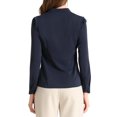 thumbnail image 3 of INSPIRE CHIC Chemise Élégante à Manches Longues Col en V pour Femmes P Bleu Marine, 3 of 7