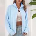 thumbnail image 2 of Yuyuzo Womens Zipper Front Cardigan Long Sleeve Oversized Sweater Knitted Cardigans Jacket, 2 of 5