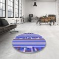 thumbnail image 4 of Ahgly Company Tapis d'Intérieur Lavable à la Machine, Carré, Transitionnel, Bleu Bleu Ange, Tapis de Zone, 7 Pieds Carré, 4 of 7