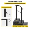 thumbnail image 3 of VEVOR Handrail Stair Railing Handrails Arch #1 Fits 1 or 2 Steps Matte Black Stair Rail Wrought Iron Handrail with Installation Kit Hand Rails for Outdoor Steps, 3 of 9