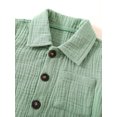thumbnail image 4 of Faithtur Toddler Baby 2Pcs Summer Outfits, Short Sleeve Button Down Lapel Shirt + Shorts Set, 4 of 9