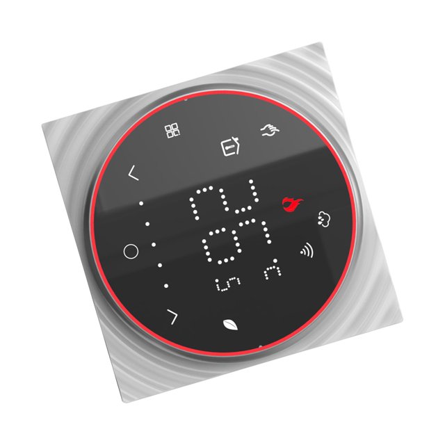 Smart Home Thermostat, 5A Programmable Thermostat with Backlit LED Display, 13Mm Thin Recessed Panel, IP20 Accurate LED Display Home Thermostat for Household Use