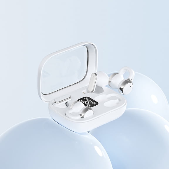 Lunxisen 1 Pcs Écouteurs Sans Fil Bluetooth à Clip Antibruit Sport Gym Course Entraînement Intra-Auriculaires par-Dessus l'Oreille Légers Confortables Ajustement Sécuritaire