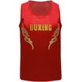 thumbnail image 2 of Yanarno Débardeurs de Boxe à Sequins pour Garçons Sans Manches Imprimé Lettres pour Course Rouge 10, 2 of 6