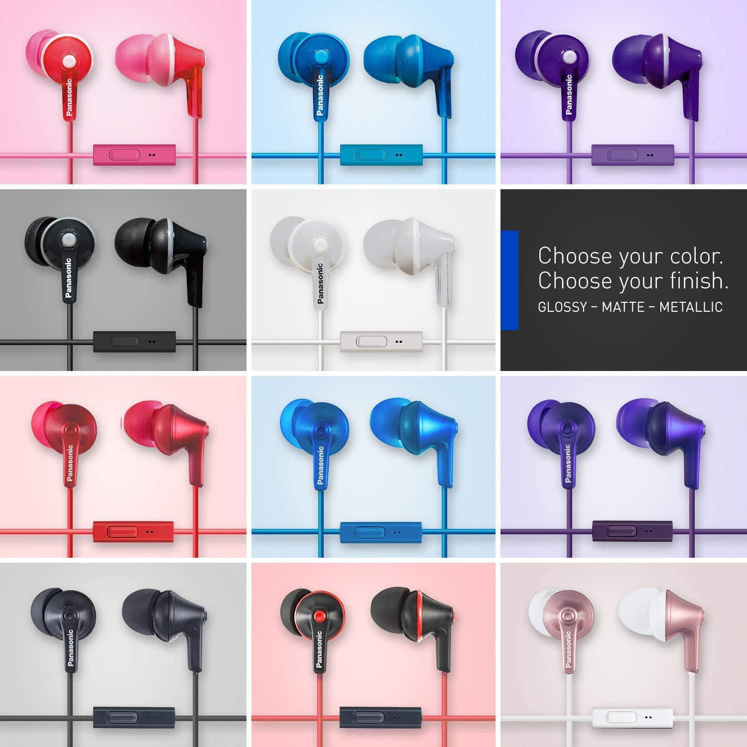 Panasonic ErgoFit Écouteurs intra-auriculaires avec micro et contrôleur, Noir