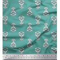 thumbnail image 1 of Soimoi Rayon Fabric Leaves & Floral Block Print Fabric by The Yard 56 Inch Wide, 1 of 3