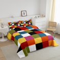 thumbnail image 3 of Erosebridal Checkered Gingham Bedding Sets Twin with Comforter, Retro Fashion Duvet Insert, Rectangle Geometry Reversible Bedding Twin Comforter Set, Super Cozy Room Decoration, 2pcs, 3 of 8