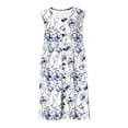 thumbnail image 4 of Ovzne Robes pour Femmes 2025 Robe Femme Robe Unie Ample Décontractée à la Mode Imprimée à Manches Col en V Mi-Mollet Robe à Manches Col en V Robe pour Femmes Liquidation, 4 of 7