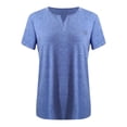 thumbnail image 4 of Plebaso 2 Pack Hauts Grande Taille pour Femmes Col en V Manches Courtes Tee Tops Blouses Décontractées Confortables pour Femmes, 4 of 5