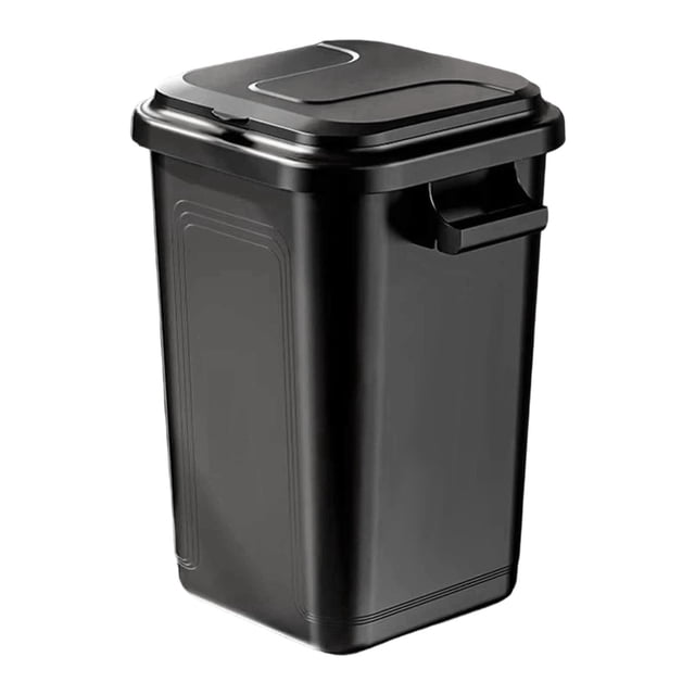 DimyFew Trash Can Garbage Can Rectangular Waste Bin Double Handle Rubbish Container Spacious Design Tall Ergonomic Sturdy PP Suitable for Indoor Outdoor Kitch With Lid Size L