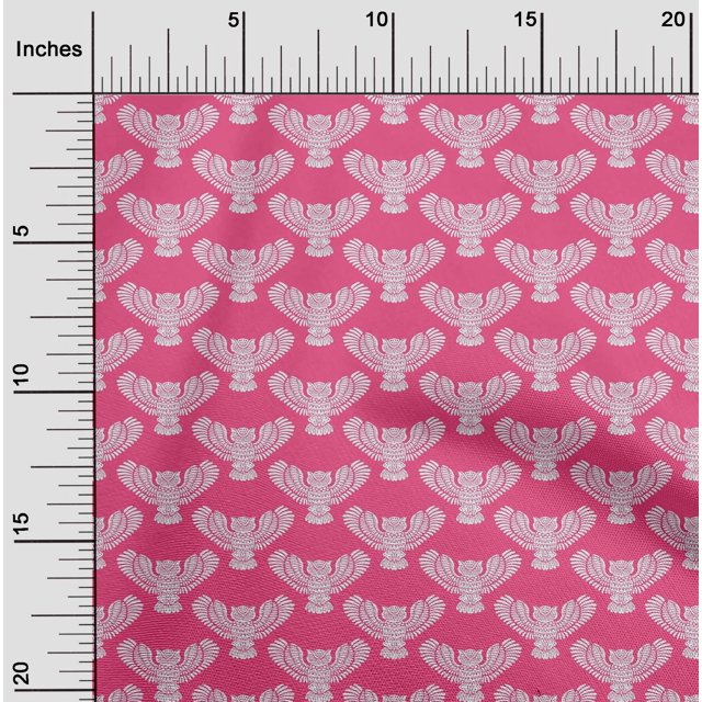 oneOone Tissu en Viscose Chiffon Imprimé Hibou BTY 42 Pouces de Large
