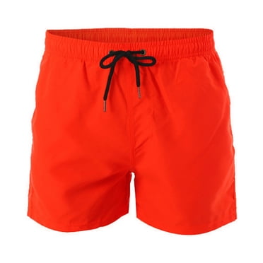 Ketyyh-chn99 Swim Shorts for Men 2024 Fashion Mens Board Shorts Board Shorts with Mesh Lining Breathable Beach Shorts Swimwear Bathing Suits Orange,L