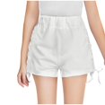 thumbnail image 1 of Zpanxa Girls Cotton Shorts Solid Color Lightweight Drawstring Elastic Waistband Loose Fit Summer Shorts 4 Years, 1 of 4