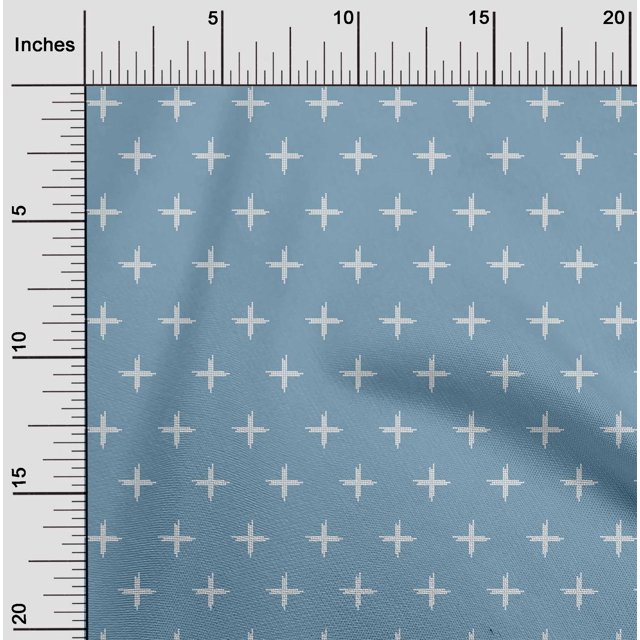 oneOone Viscose Chiffon Fabric Plus Sign Kasuri Decor Fabric Printed BTY 42 Inch Wide