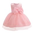 thumbnail image 1 of Penkiiy Robe Sans Manches en Dentelle avec Nœud pour Tout-Petites Filles Enfants, Robe en Tulle, Robe de Princesse, Déguisement de Princesse 2-3 Ans Rose Offre Été 2023, 1 of 9
