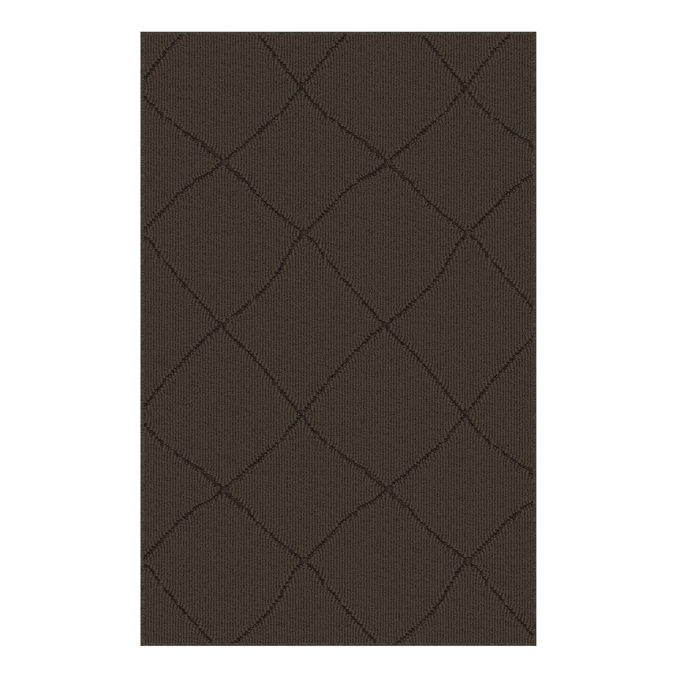 Mainstays tapis d’appoint intérieur moderne géométrique brun foncé, Touffeté à la machine, 29 po x 45 po , lavable à la machine, endos antidérapant