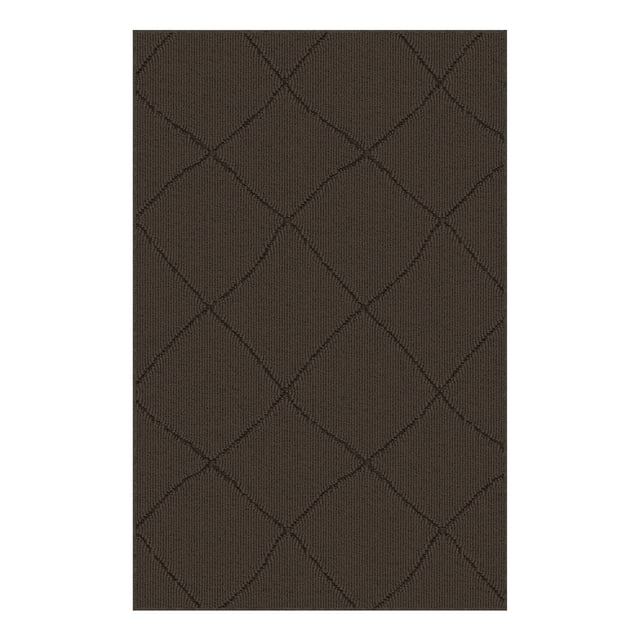 Mainstays tapis d’appoint intérieur moderne géométrique brun foncé, Touffeté à la machine, 29 po x 45 po , lavable à la machine, endos antidérapant