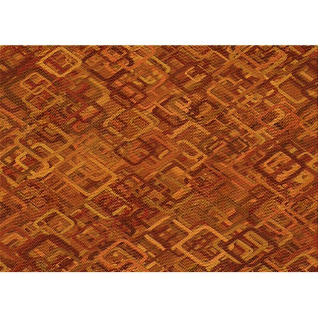 Ahgly Company Tapis d'Intérieur Rectangulaire Transitionnel Orange Rouge Orange Lavable à la Machine, 5 Pieds x 7 Pieds