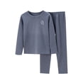 thumbnail image 1 of GDREDA Pyjama pour Enfants Automne et Hiver Ensemble de sous-Vêtements Chauds pour Enfants Plus Bébé Grands Enfants Manches Longues Garçon et Filles Col Rond Tenue d'Intérieur Pyjama Gris,10-11 Ans, 1 of 3