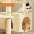 thumbnail image 3 of Large Cat Tree cm Cat Tower for Large Cats Cat Condo with Sisal-Cove Scratching Posts and Pads Padded Perch Dual Condo and Basket for Indoor Cats-Grey Small, 3 of 6