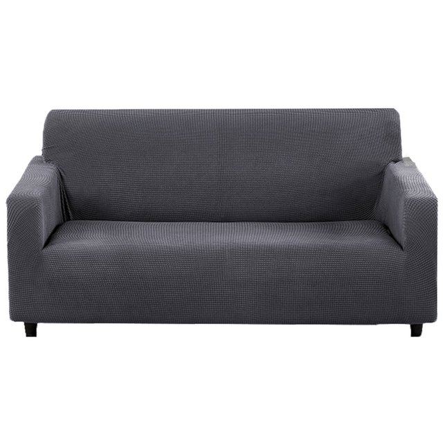 Sofa Cover Elastic Couch Protector Slipcover 2/3 Seater Washable Furniture Dust-Proof Cover with 8/10 Sponge Strip Soft Couch Full Cover Solid Color Sofa Slipcover Pet-Proof for Sofa