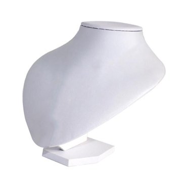 Support de Présentation de Collier en Bois Blanc - Porte-Bijoux pour Chaîne de Colliers, 15x15x12cm