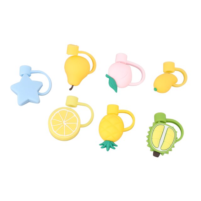 20 Pcs Embouts de Paille Mignons, Couvercles de Paille en Silicone Réutilisables pour Pailles de 8mm, Étanches, Anti-Poussière avec Design Mignon