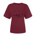 thumbnail image 4 of Diufon Hauts de la Saint-Valentin pour Femmes Tunique Décontractée à Manches Courtes Col Rond Chemisier Imprimé Graphique Mignon Tendance, 4 of 6