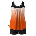 thumbnail image 4 of FAVIPT Womens Tummy Control Bathing Suit Two Piece Printed Swimsuits Modest Athletic Tank Top with Shorts 2026 Orange,M, 4 of 5