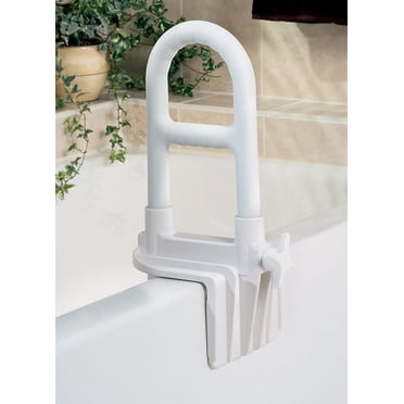 Medline Steel Bathtub Grab Bar, Locks to Side of Tub