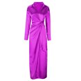 thumbnail image 4 of Gspmoly Robes d'Été pour Femmes 2025, Mode Femmes Aguichant Décontractée Bandage Col en V Uni Robe à Manches Longues Robes Formelles pour Femmes Économies d'Été, 4 of 6