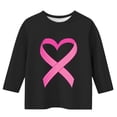 thumbnail image 3 of YUNAFFT T-Shirts à Col Rond pour Enfants Sensibilisation au Cancer du Sein Imprimé Manches 3/4 et Longues, 3 of 4