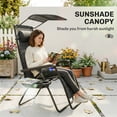 thumbnail image 4 of Outsunny 2 Piece Foldable Lounge Chair with Canopy Shade, Dark Grey, 4 of 10