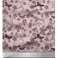 thumbnail image 1 of Soimoi Poly Georgette Fabric Insect,Leaves & Flower Floral Print Fabric by The Yard 52 Inch Wide, 1 of 2