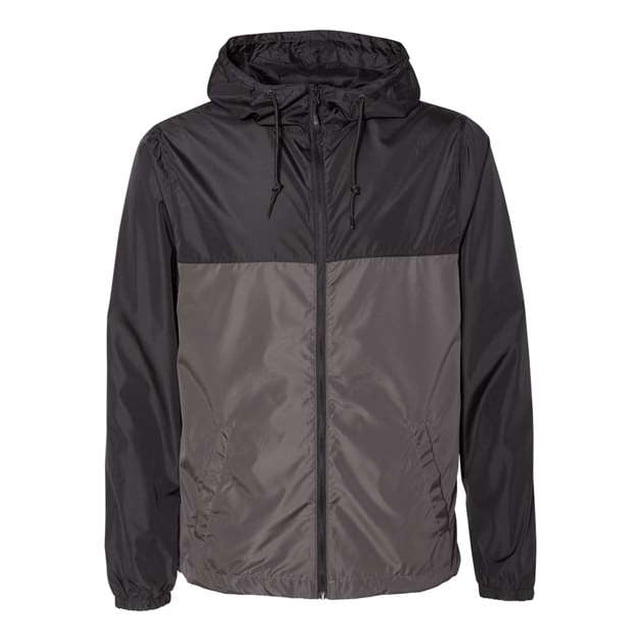 Independent Trading Co. Noir/ Graphite 5996 m Manteau pour Homme avec un design Léger Bicolore Mettant en Vedette du Noir sur la section Supérieure et du Gris Graphite sur la section Inférieure. Comprend une Fermeture Éclair avant, un Capuchon à Cordon Ajustable et des Poignets Élastiques pour le Confort et un Ajustement Sécuritaire. Idéal pour les Tenues Décontractées et les Activités de Plein Air.