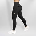 thumbnail image 4 of Dealovy Cargo Leggings for Women High Waisted Butt Lifting Workout Belly Control Running Yoga Pants with Flap Pockets, 4 of 5