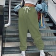 thumbnail image 2 of Yuyuzo Women Joggers Pants Drawstring High Waisted Workout Pants Sweatpants Trackpants Solid Color Trousers, 2 of 5