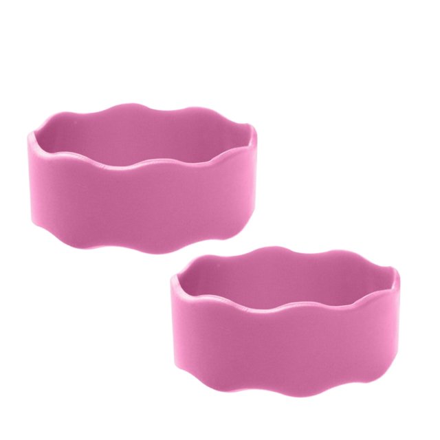 2PC Kids Snack Boxes For School Personalized Baby Bottle Labels For Daycare Water Bottle Name Bands Customized Engraved Silicone Baby Reusable Bottle Straps Labels For Cups School 2PCS Pink