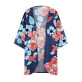 thumbnail image 4 of TIMIFIS Women Chiffon Printed Cardigan Kimono Robe Tops Beach Bikini Cover up Blouse-Orange-3-LFall, 4 of 5