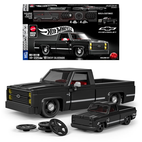 Coffret de construction Mattel Brick Shop Hot Wheels, Chevy Silverado 1983 (225 pièces), pour collectionneurs