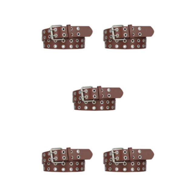 Langgg Ceinture Punk Boucle All Trend All Match pour Jeans Femmes Ceinture Intemporelle Résistante à l'Usure Épingle Café 110cm 5Set